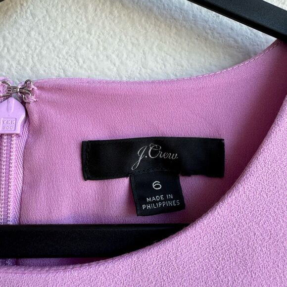 J. Crew Long Sleeve Dress Button Detail 365 Crepe Sundrenched Peony Lilac Size 6 - Picture 4 of 7